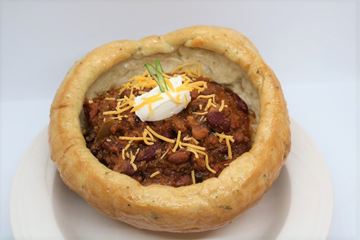 Chili (Low Carb, Keto) with Bread Bowls