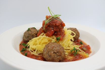 Spaghetti Squash and Impossible Meatballs (Vegetarian)